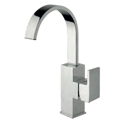 Keller Taps Kube Monocomando lavabo con scarico click-clack e aeratore CROMO - KB 25 CR Italian Tile