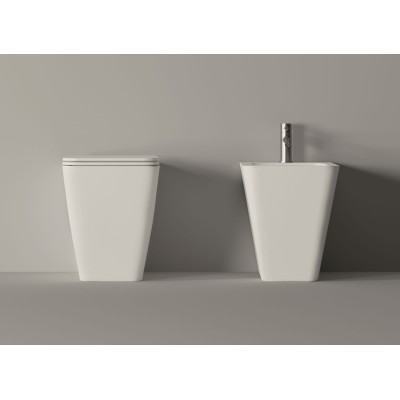 ALICE HIDE SQUARE A TERRA Vaso, Bidet e Coprivaso soft-close 31190101 31200101 MC3101SQS Italian Tile