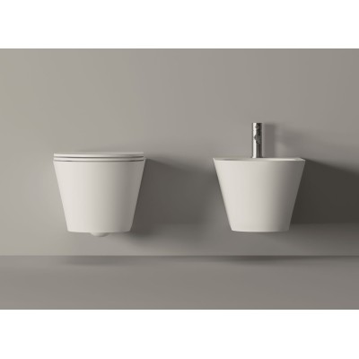 ALICE HIDE ROUND SOSPESI Vaso, Bidet e Coprivaso soft-close 31170101 31180101 MC3101S Italian Tile