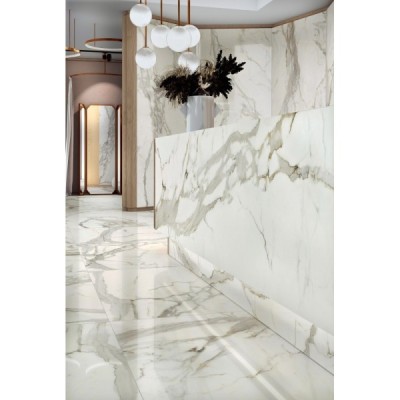 COTTO D'ESTE KERLITE 6PLUS ALLURE CALACATTA Glossy 120x278 cm - AEK6AR15 Italian Tile de